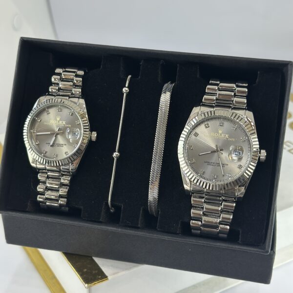 Rlx DateJust Taşlı Gümüş Bronz Kombin