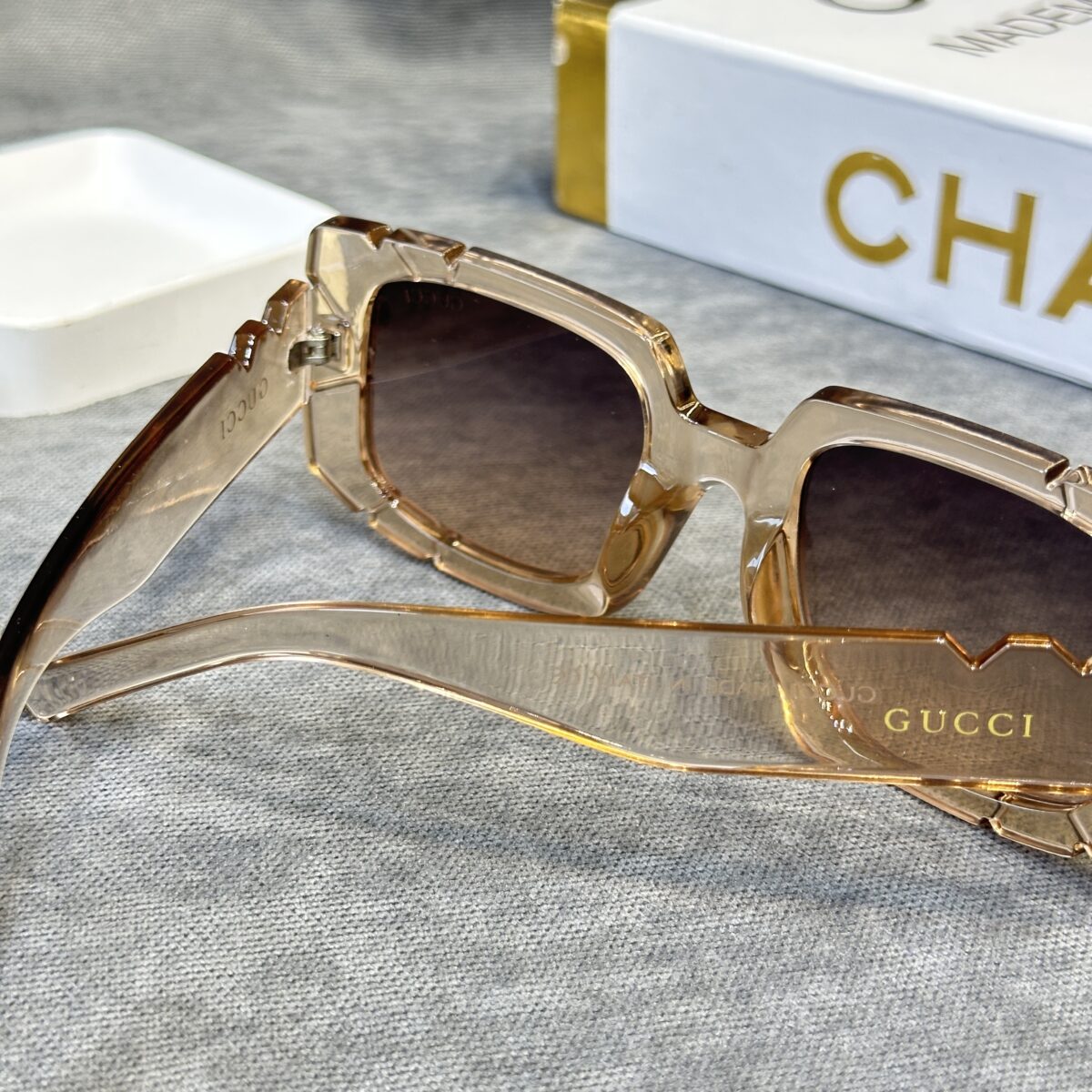 Gucci Şeffaf Kahve İthal Kadın Güneş Gözlüğü E1053 - Görsel 5